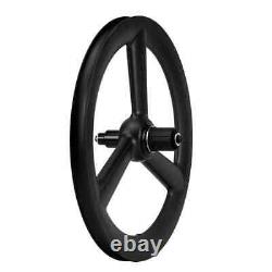 16Inch BMX Carbon Tri Spokes Wheels Road Bicycle Wheelset Rim Brake 38mm Depth