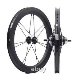 16 Inch Carbon Bicycle Wheelset Rim Brake 6 Speed SRF3 Hub Folding Bike Wheels