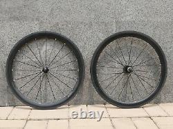 1 pair Carbon Glossy Road Cyclocross Bike Clincher 38mm 700C Bicycle wheelset