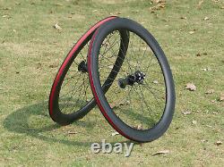 1 pair Carbon Matt Road Cyclocross Bike Clincher Wheelset 60mm 700C (Disc)