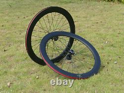1 pair Carbon Matt Road Cyclocross Bike Clincher Wheelset 60mm 700C (Disc)