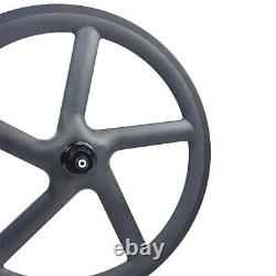 20er 451 5 Spokes Road Bike Carbon Fiber Wheelset Folding Clincher Bicycle Wheel