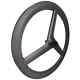 20inch 26mm Wide Carbon 3 Spoke Wheels Tubeless Track/ Fixed/ Road Bike Wheels