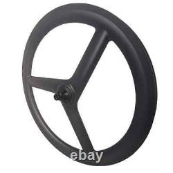 20inch 26mm Wide Carbon 3 Spoke Wheels Tubeless Track/ Fixed/ Road Bike Wheels