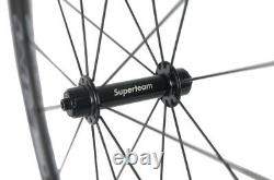 24mm Carbon Wheels Road Bike 700C Light weight White Superteam Wheelset R13 Hub