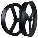 26er 90x40mm Tubeless Snow Fat Bike 3 Spokes Carbon Wheelset With Thru Axle Hub