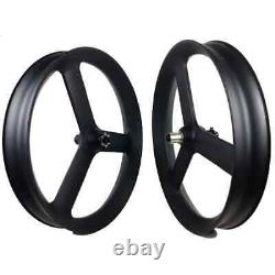 26er 90x40mm Tubeless Snow Fat Bike 3 Spokes Carbon Wheelset with Thru Axle Hub