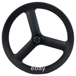 26er 90x40mm Tubeless Snow Fat Bike 3 Spokes Carbon Wheelset with Thru Axle Hub