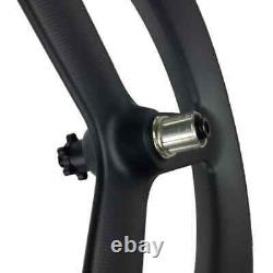 26er 90x40mm Tubeless Snow Fat Bike 3 Spokes Carbon Wheelset with Thru Axle Hub