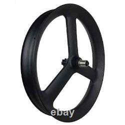 26er 90x40mm Tubeless Snow Fat Bike 3 Spokes Carbon Wheelset with Thru Axle Hub