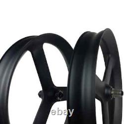 26er 90x40mm Tubeless Snow Fat Bike 3 Spokes Carbon Wheelset with Thru Axle Hub