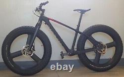 26er 90x40mm Tubeless Snow Fat Bike 3 Spokes Carbon Wheelset with Thru Axle Hub