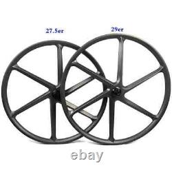 27.5 29 Inch Mountain Bike Carbon Fiber Wheelset 6 Spoke Tubeless Bicycle Wheels