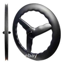 28MM Wide Carbon Wheels 700C Tri Spoke Wheelset Disc Brake Tubeless/Clincher