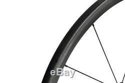 30mm Black Matt Carbon Clincher Tubeless Wheelset 700C Road Bike wheels
