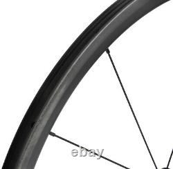 30mm Carbon Wheel front Clincher Tubeless black matt 700C road bike rim brake