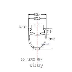 30mm Carbon Wheelset Clincher Tubeless 700C Road Bike wheels UD Matt Rim brake
