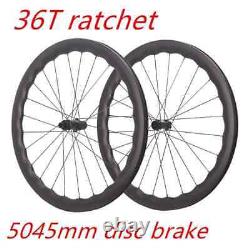 36T Ratchet Teeth Carbon Wheels Disc Brake 700C Road Bike Wheelset Center Lock