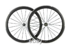 38/50/60/80mm Clincher Carbon Wheelset Road Bike Alloy Brake Surface 700C Wheels