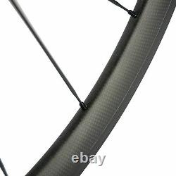 38mm Front+Rear Carbon Wheels Road Bike Carbon Wheelset 700C Clincher Bicycle 3K