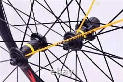 3K 700C Carbon Fiber Bicycle Wheelset 38/50/60mm Road Bike Quick Release Wheels