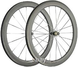 45mm Full Carbon Fiber Wheels 700C Carbon Wheelset Road Bike 25mm Clincher 700C