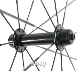 45mm Full Carbon Fiber Wheels 700C Carbon Wheelset Road Bike 25mm Clincher 700C