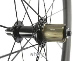 45mm Full Carbon Fiber Wheels 700C Carbon Wheelset Road Bike 25mm Clincher 700C