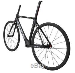 49cm AERO Carbon Road Bike Frame Wheels Rim Clincher 700C Race Cycle V brake