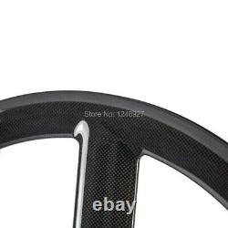 4 Spoke Road Bike Wheels Clincher/Tubular Carbon Fiber Bicycle Wheelset