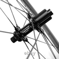 50mm Carbon Disc Brake Wheelset 28mm width Tubeless Carbon Spoke Road Wheels