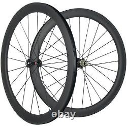 50mm Carbon Fiber Wheelset Tubeless Road Bike Wheels 25 Width 3K Matte 271hub