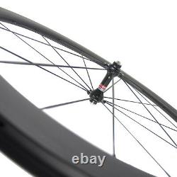 50mm Carbon Fiber Wheelset Tubeless Road Bike Wheels 25 Width 3K Matte 271hub