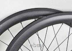 50mm Carbon Wheels Clincher Road Bike Rim brake 700C 3k Matt Powerway R36 11s