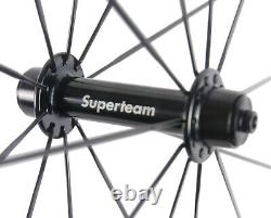 50mm Carbon Wheels Road Bike 23mm Clincher Carbon Bicycle Wheelset 700C 3K Matte