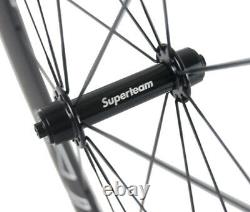 50mm Carbon Wheels Road Bike Cycle Race Carbon Wheelset 700C Front+Rear Clincher