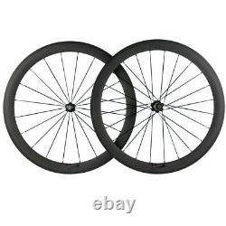 50mm Carbon Wheelset 12K Matte Weave Carbon Fiber Road Bike Novatec Hub Wheels