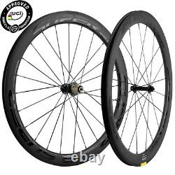 50mm Clincher Carbon Wheels Road Bike Front+Rear Clincher 25mm Bicycle Wheelset