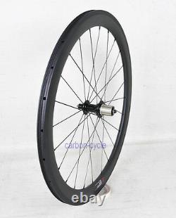 50mm Clincher Tubeless Carbon Wheel set 23mm Road Bike 700C 3k Matt Rim Powerway