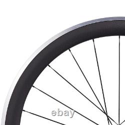 50mm Road Bike Carbon Wheels Bicycle Wheelset Alum Alloy Brake R13 Hub & CN 424