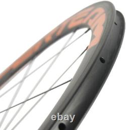 50mm Road Bike Wheels 23mm V Brake Carbon Wheelset 700C 3K Basalt Brake Surface
