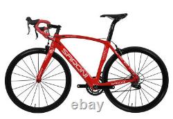 54cm AERO Carbon Bike Frame Road Bicycle Wheels Clincher 700C V brake Red glossy