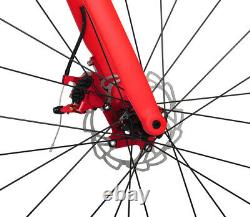 54cm Disc brake Carbon Bicycle AERO Road Bike Red 700C Frame Wheels Clincher 11s