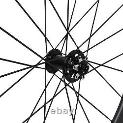 55mm Clincher Carbon front wheel 700C Road Bike disc brake Rim Matt Tubeless