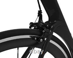 56cm Carbon bicycle Road bike frame Aero 700C Wheel Clincher Race V brake 11s