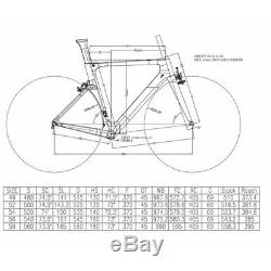 59cm AERO Full Carbon Road bike frame 700C Wheel Clincher Fork seatpost V brake