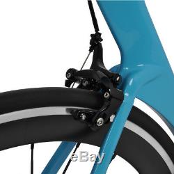 59cm AERO Full Carbon Road bike frame 700C Wheel Clincher Fork seatpost V brake