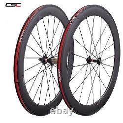 60mm 700C Road Bike Carbon Wheels Clincher Bicycle Wheelset Basalt Rim Brake
