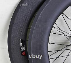 60mm 88mm Sapim Road bike wheels carbon wheelset Clincher 700C 3k matt rim brake