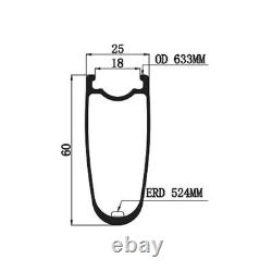 60mm Carbon Wheels Road Bicycle Rim Clincher Tubeless Race 700C UD Matt Basalt